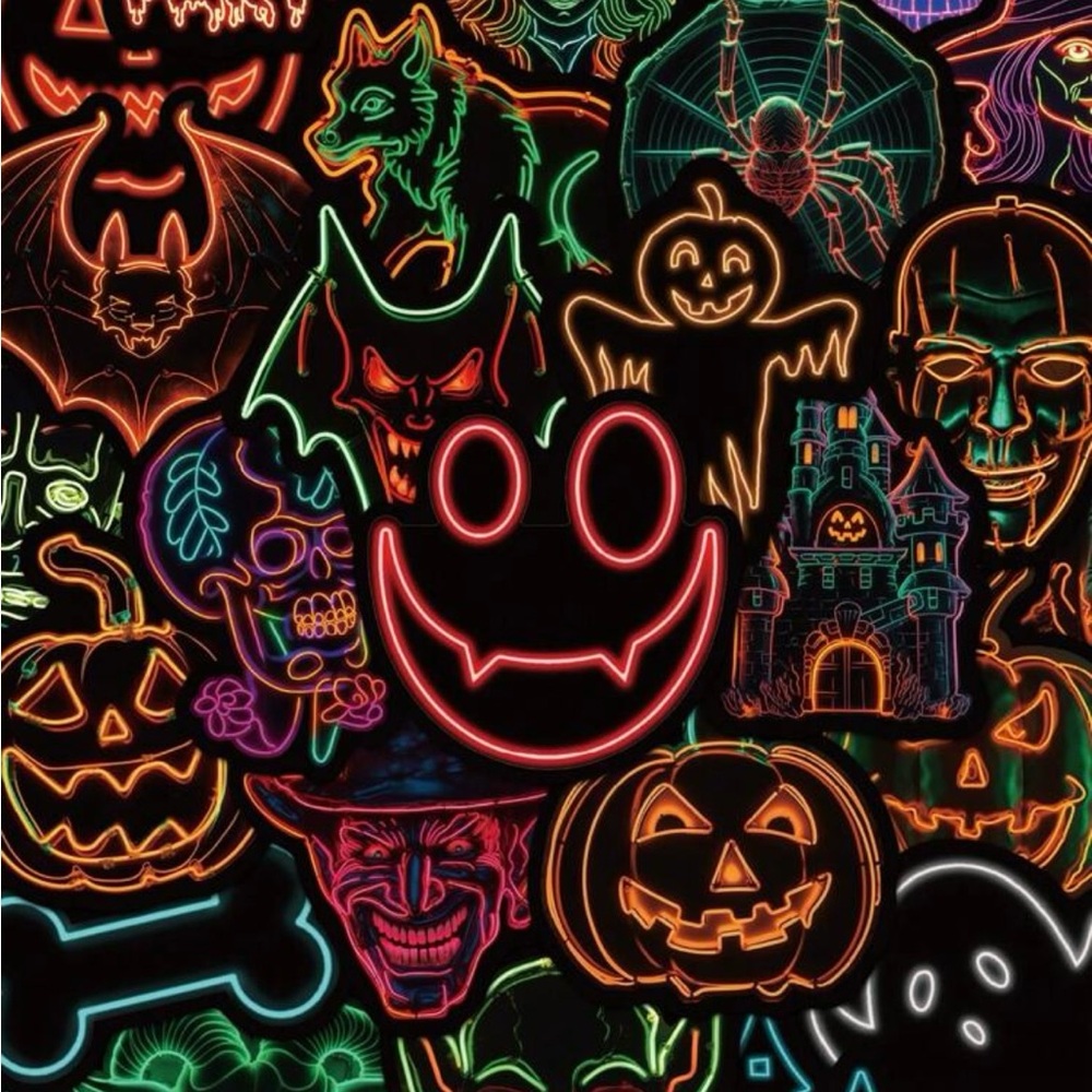 50 Neon Halloween Stickers